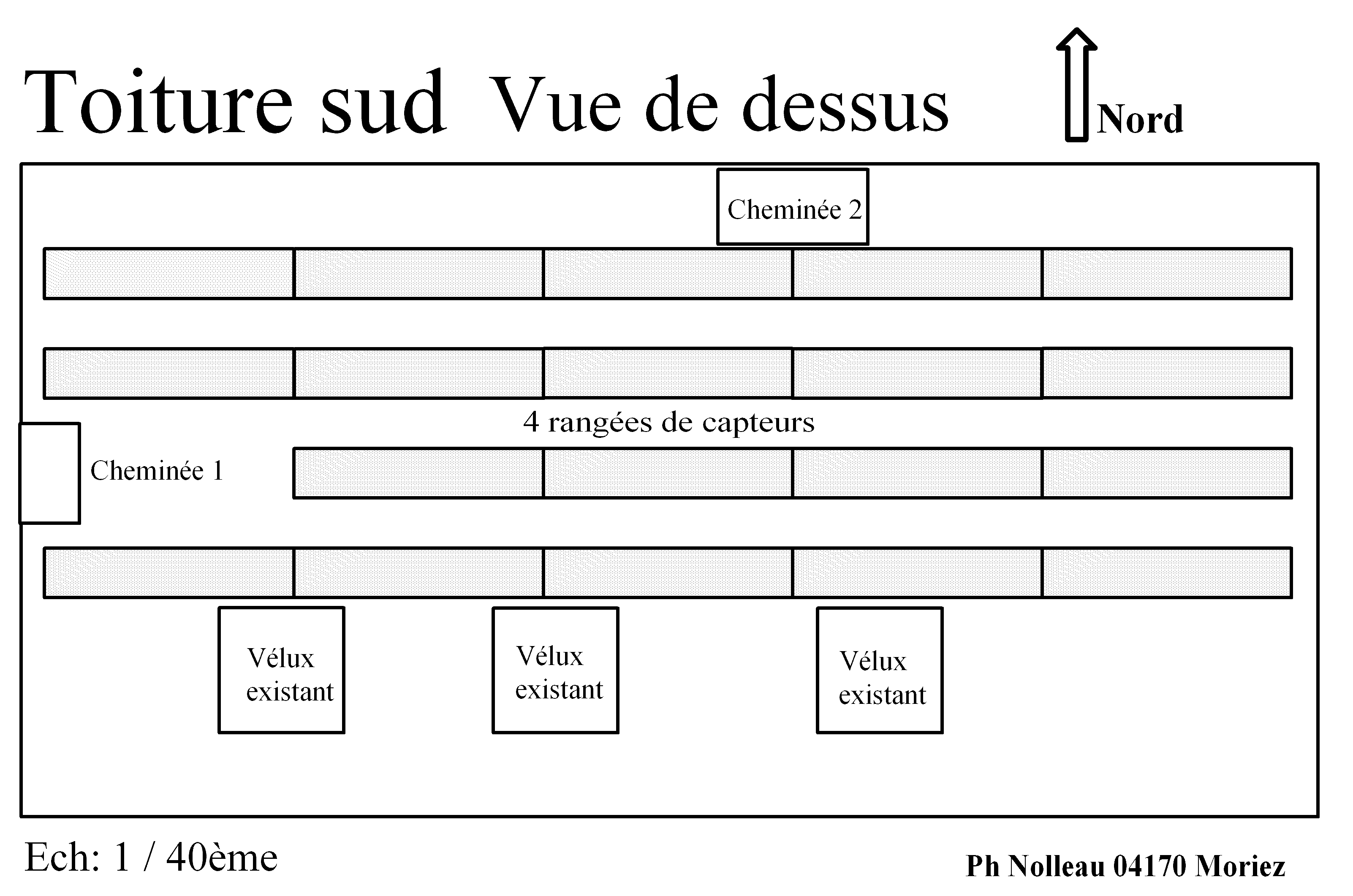 implantation toiture vue de dessus