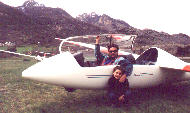 juste avant le dcollage avec ma petite fille Alinor, en double en janus avec Napolon  Saint-Crpin