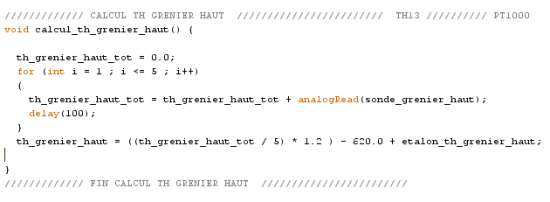Code arduino PT1000
