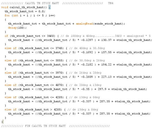 Code arduino thermistances